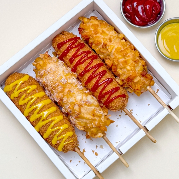 [리만월] 겉바속쫀 수제 핫도그 1팩(130gx3개)-오리지날/감자 택일