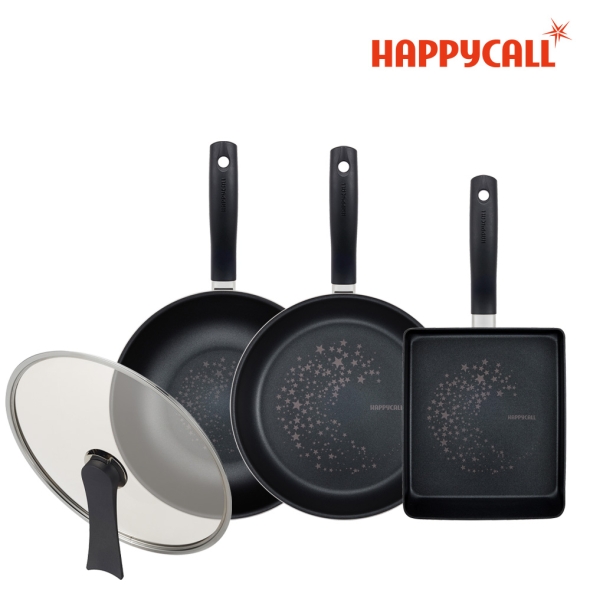 해피콜 사파이어블랙 IH 4종 세트(28cm+28cm궁중+28유리뚜껑+24계란말이팬)