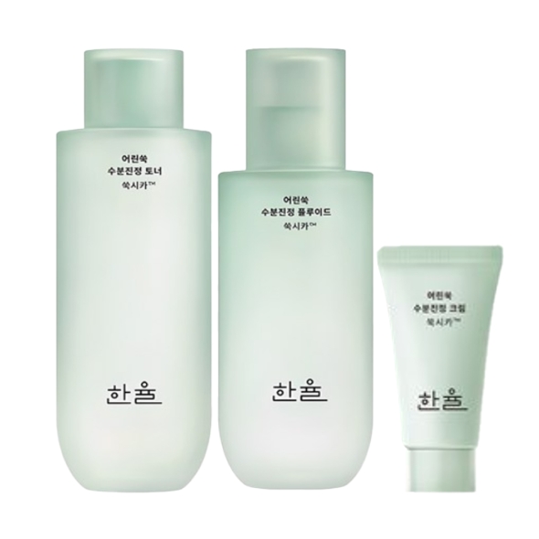 한율 어린쑥 수분 진정 기초 세트 [토너150ml + 플루이드125ml]