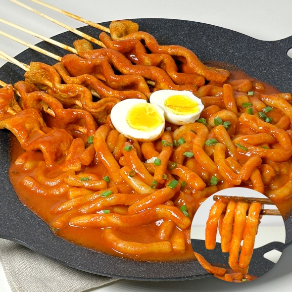 [귀빈정] 제천식 빨간오뎅 말랑떡볶이 4-5인분 (꼬치어묵2팩+말랑떡2팩+빨강소스2팩)