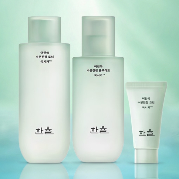 한율 어린쑥 수분 진정 기초 세트 [토너150ml + 플루이드125ml]