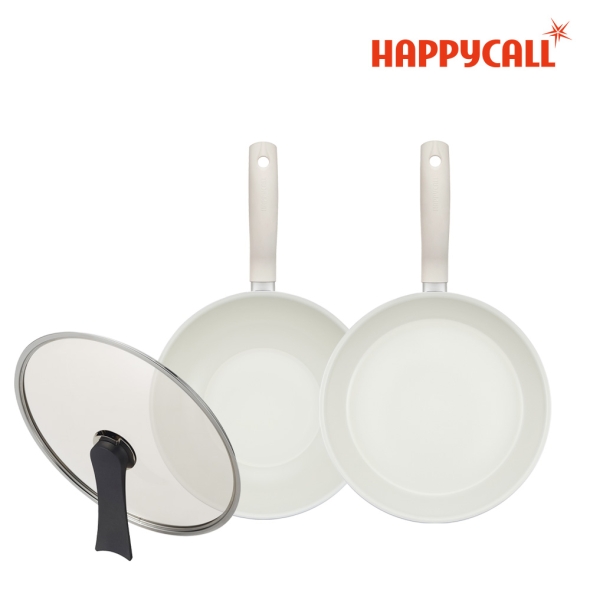 해피콜 사파이어 화이트 IH 4종 세트(28cm+28cm궁중+28유리뚜껑+24계란말이팬)