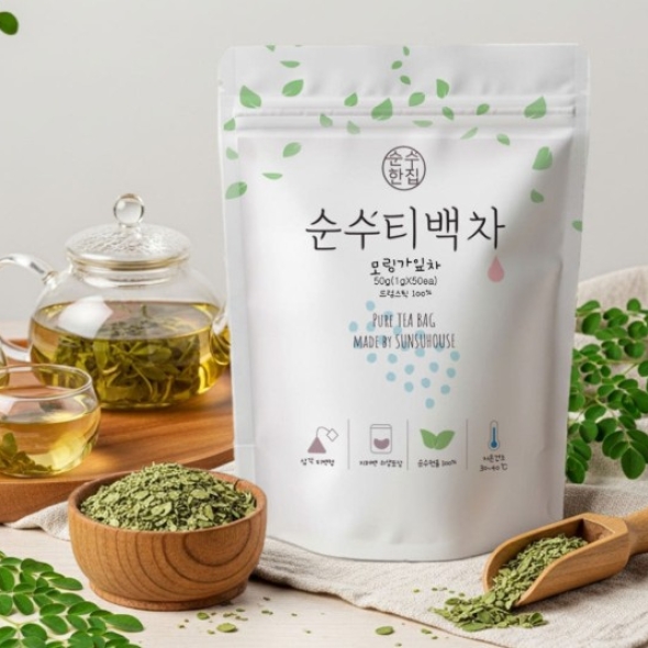 [순수티백]순수한집 모링가잎차 티백 1팩 50개입/2팩 100개입
