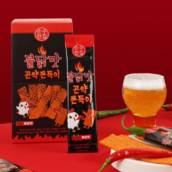 [순수한집]불닭맛곤약 쫀드기 간식 20개입(1팩/2팩)