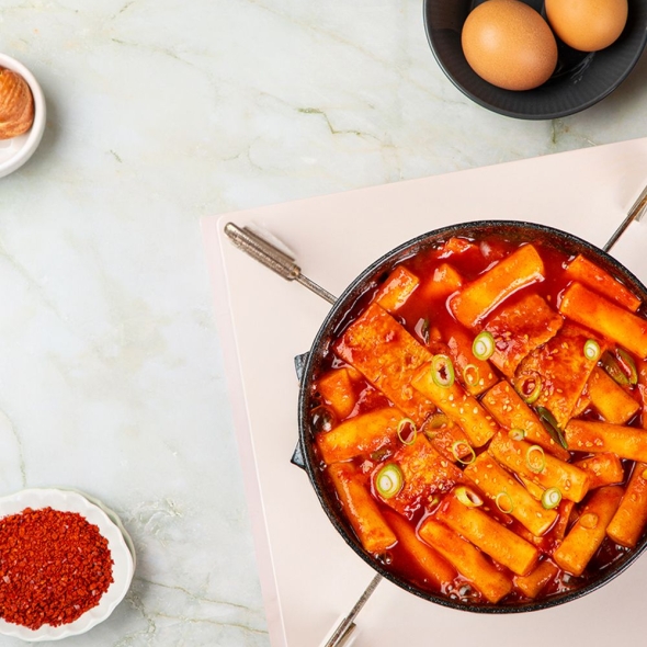 (산지이음)-매콤~달콤 ~추억의 쟁반 냄비 떡볶이 밀키트