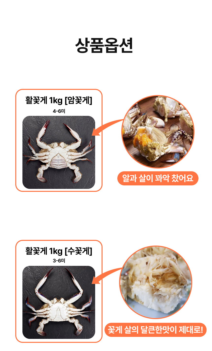 제철 서해안 활꽃게 1kg
