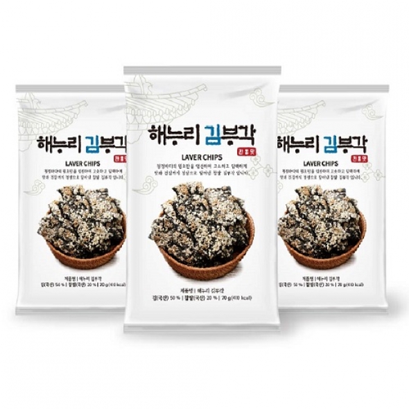 [남원김부각]   전통 찹쌀 김부각 70g*3봉 선물 세트 / 바삭, 고소함