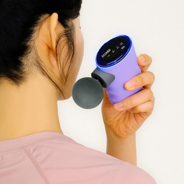 [에코너] M9 컬러풀 BLDC 초경량 초소형 마사지건 (3헤드/강도조절)