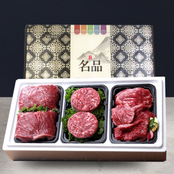 [바라봄한우] 1등급이상 정육선물세트 1.2kg(불고기400g+국거리400g+장조림400g)