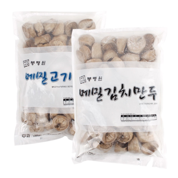 [메밀본가] 봉평원 메밀고기만두1.5kg+메밀김치만두1.5kg
