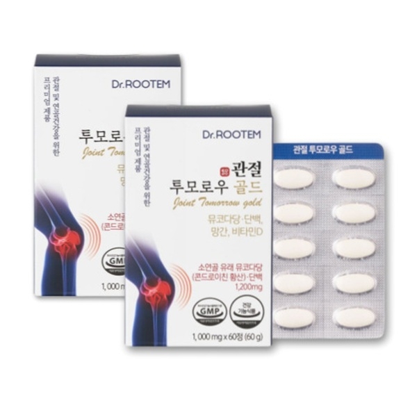 닥터루템 관절 연골 콘드로이친 뮤코다당 단백 투모로우 골드 60정, 2박스