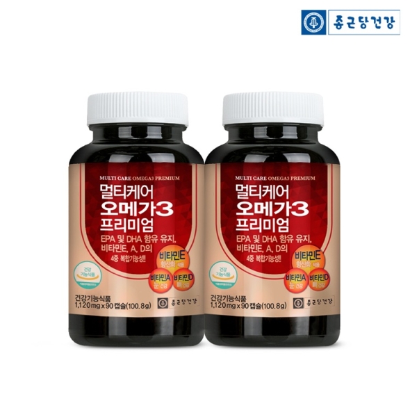 종근당건강 멀티케어 오메가3 비타민A 비타민D 비타민E 프리미엄 90캡슐 x 1박스