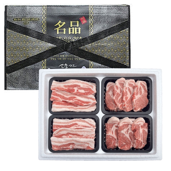 1등급 한돈 구이 선물세트 3.0kg(삼겹살750g+삼겹살750g+목살750g+목살750g)