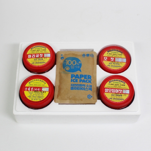 자연숙성 광천토굴 국내산 젓갈 선물세트 1kg / 1.5kg / 2kg  (아이스박스+보자기 포장/부직포포장)