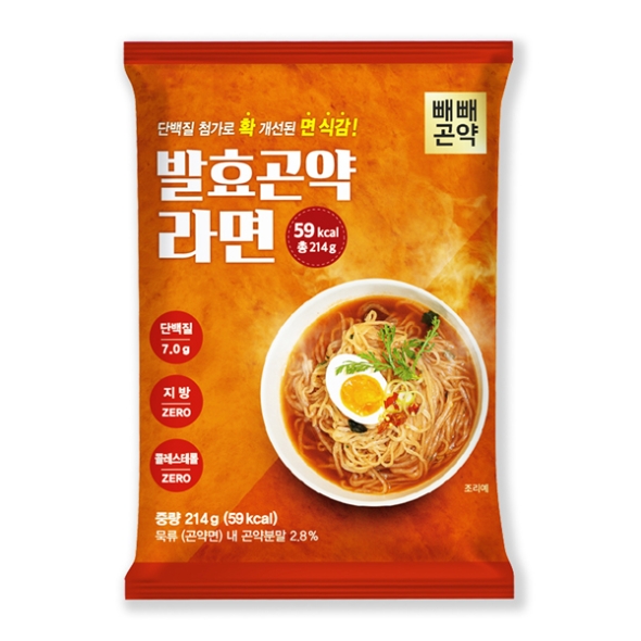 [빼빼곤약] 발효곤약 라면 매운맛 214gx3봉