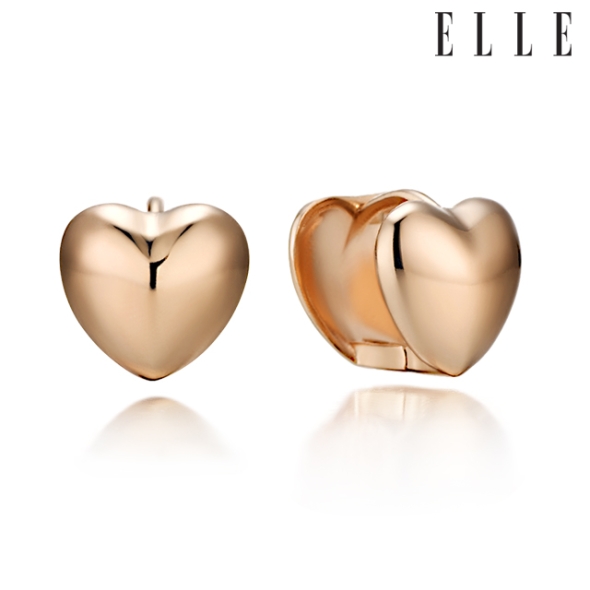 엘르주얼리 14K GF 볼륨 하트 귀걸이 ELGPEE472 로즈골드