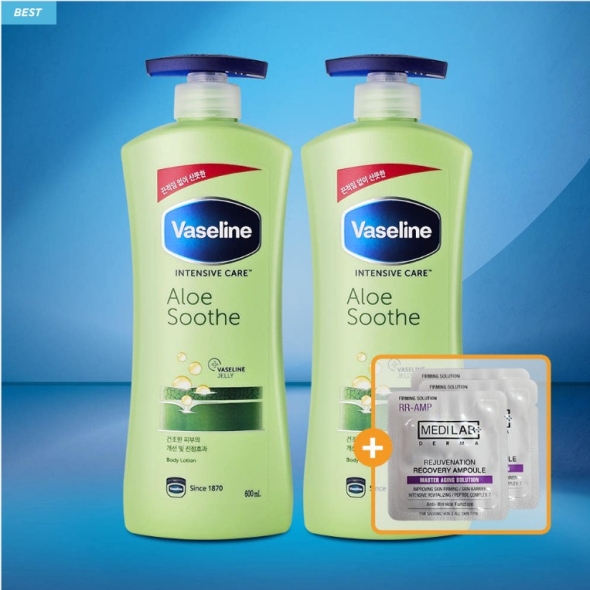 바세린 인텐시브 케어 알로에 수드 로션 600ml 2개 