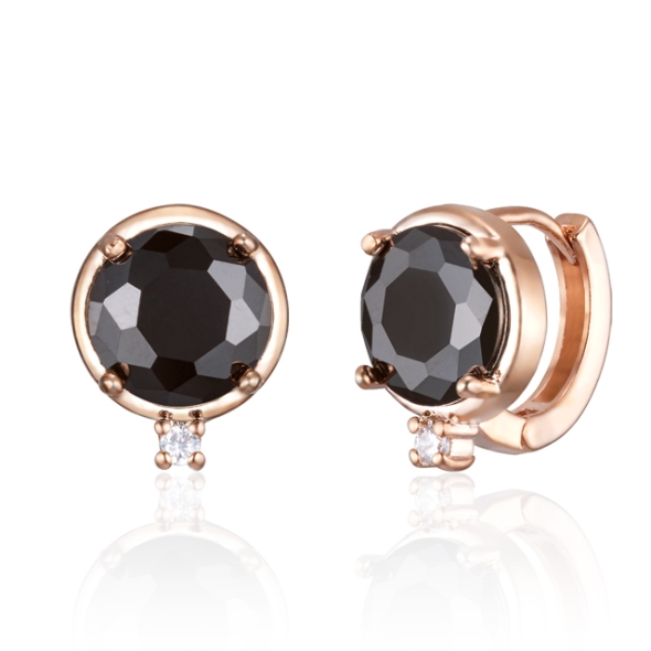 엘르주얼리 14K GF 블랙 제트해마 원터치 귀걸이 ELGPEE547 로즈골드