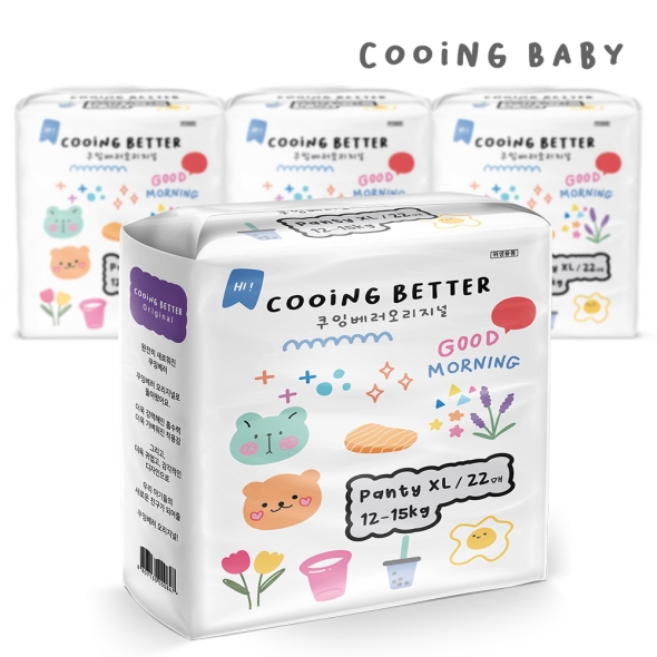 [보름데이]쿠잉 베러 오리지널 팬티 기저귀 특대형(XL) 22매 x 4팩