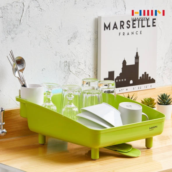 한샘 셰프 클린 식기건조대-그린