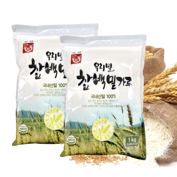 [우리밀농협] 우리밀 1등급 참백밀가루 2봉/3봉/5봉 (봉당1kg)