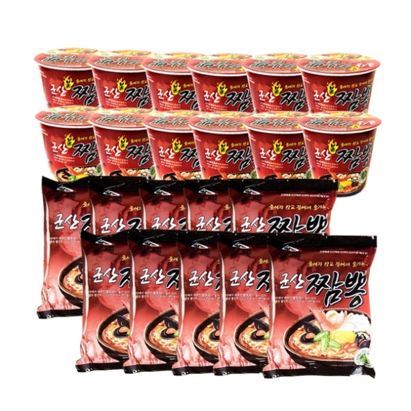 [군산짬뽕맛집] 불짬뽕컵면12입+짬뽕라면10입