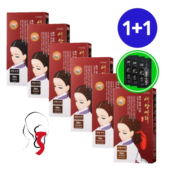 [1+1] 새앙머리 다빛 헤어 컬러 크림 허브 염모제 3S 4S 5S 6S 7S 8Y