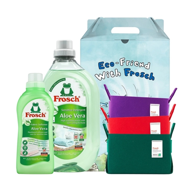 프로쉬 세탁세제 선물세트 (알로에베라 세탁세제 1.5L x 1 + 알로에베라 섬유유연제 750ml x 1 + 펠트바스켓 + 기프트박스)