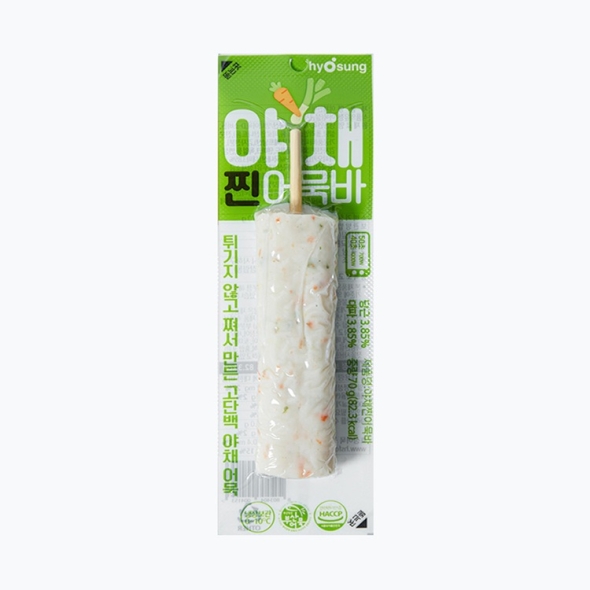 효성어묵 부산 전통 야채 찐 어묵바 프리미엄 어묵 x 6개