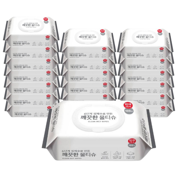 붕어빵_도톰한 물티슈 100+10매(증정) X20팩, 55gsm