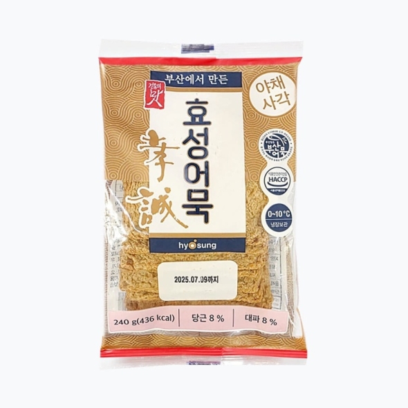 효성어묵 전통 부산 야채 사각 어묵 240g