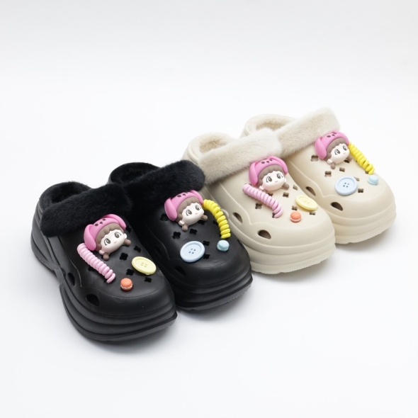 [개성시대] 여성 5.5cm 블랙 베이직 통굽샌달 215g 데일리