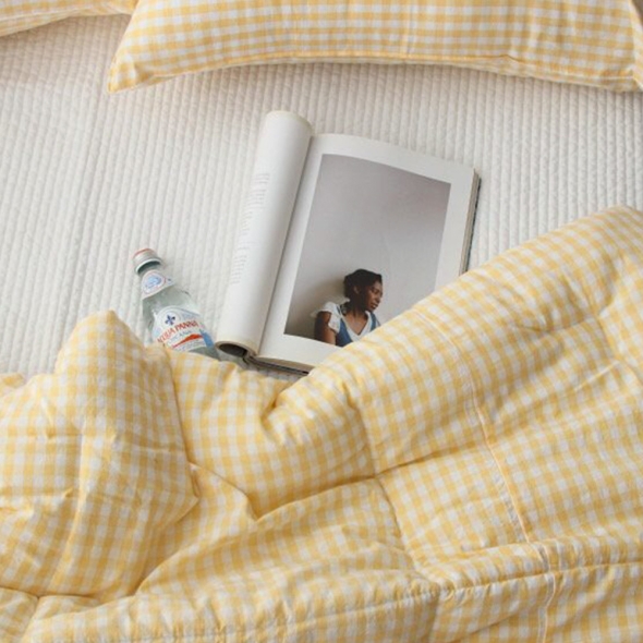 [Guy Laroche] 파스텔 선염체크 코튼 이불