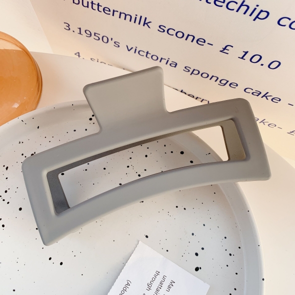 [신한카드 할인] 지알비 13cm 빅사이즈 무광 스퀘어 헤어 집게핀(코코아)