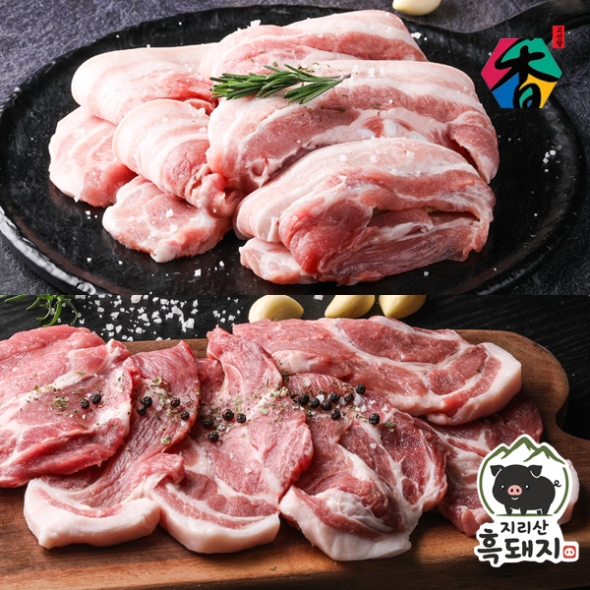 [고산농협] 지리산흑돼지 냉장육 구이용 오겹살/목살 각400g(800g)