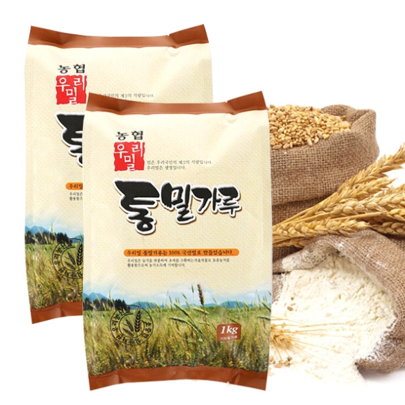 [우리밀농협] 우리밀 통밀가루 2봉/3봉/5봉 (봉당1kg)