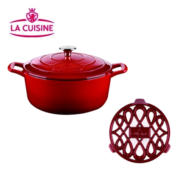 [La Cuisine] 라퀴진 주물냄비 24cm + 주물받침대 18cm 