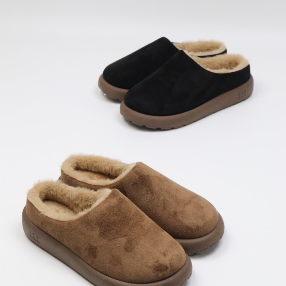 [개성시대] 여성 3cm 블랙 베이직 털슬리퍼 230g 데일리