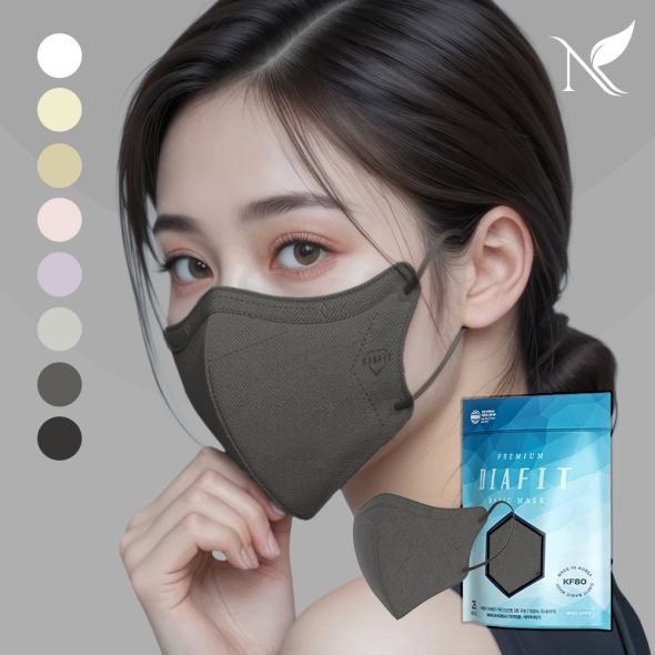 [다이아핏] 새부리형 KF80 마스크 25매입 파우치형  대/중/소/ 어린이 유아