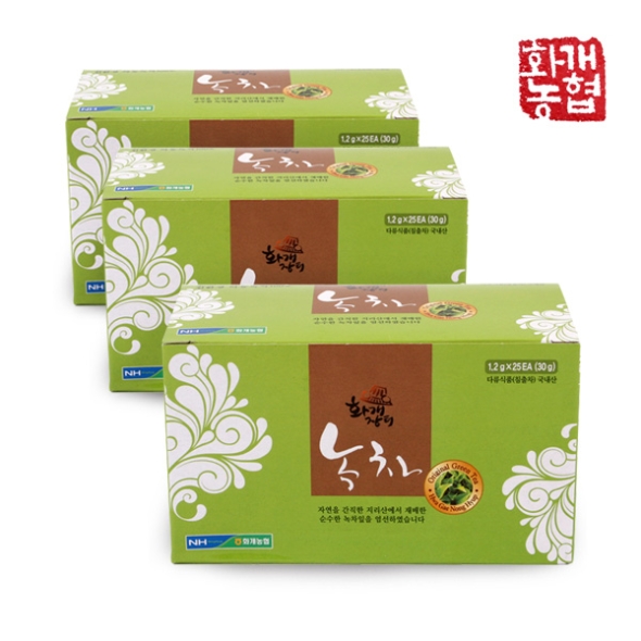 [화개농협] 화개장터 녹차 2박스/3박스/5박스 (박스당25티)
