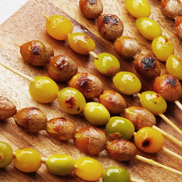 [단짠예찬] 국내산 껍질 깐 은행꼬치 1팩/2팩/3팩(책당320g/40꼬치)