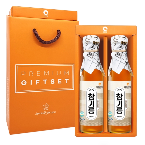 55년전통 대현상회 저온압착 참기름 들기름 180ml  선물세트/ HACCP 인증 백년가게 