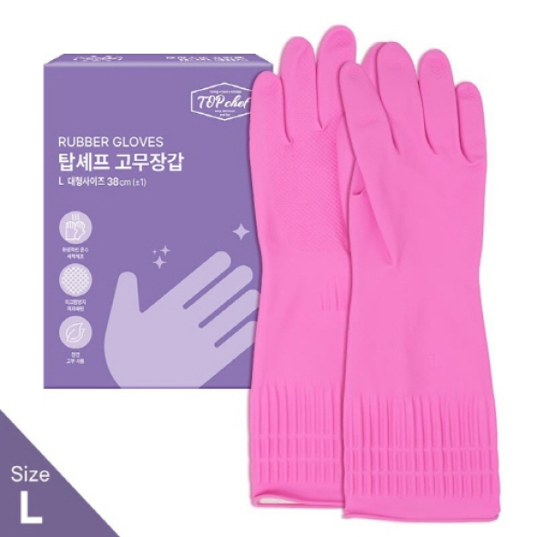 [김장철] [만원의행복][탑셰프] (종이케이스)탑셰프 고무장갑(대) 모음전 (택)