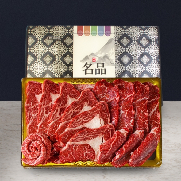 [바라봄한우] 1등급이상 구이정육선물세트 1kg(등심200g+채끝200g+안심200g+불고기300g+양념증정)