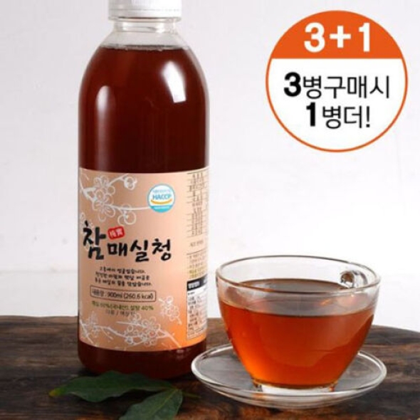 [매실 60%] 황매실로 담은 고흥 참 매실청 900mlx4병