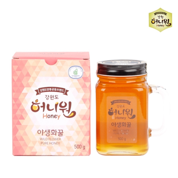 [허니원] 야생화벌꿀 핸들컵 1병/2병/3병 (병당500g)