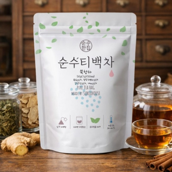 [순수티백]순수한집 쑥청차 티백 1팩 50개입/2팩 100개입