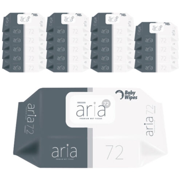 [아리아] 캡형_엠보싱 물티슈 72매*20팩 [두께 75gsm / 6단계 정수]
