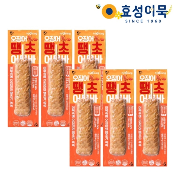 효성어묵 부산 전통 오징어 땡초 어묵바 프리미엄 어묵 x 6개