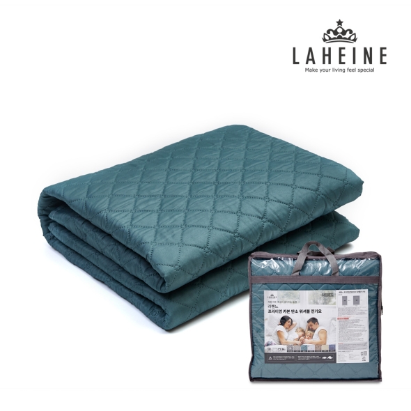 [신한카드 할인][라헨느] 딥그린 탄소열선 카본매트 워셔블 양면 전기요 싱글 HL-CP1006